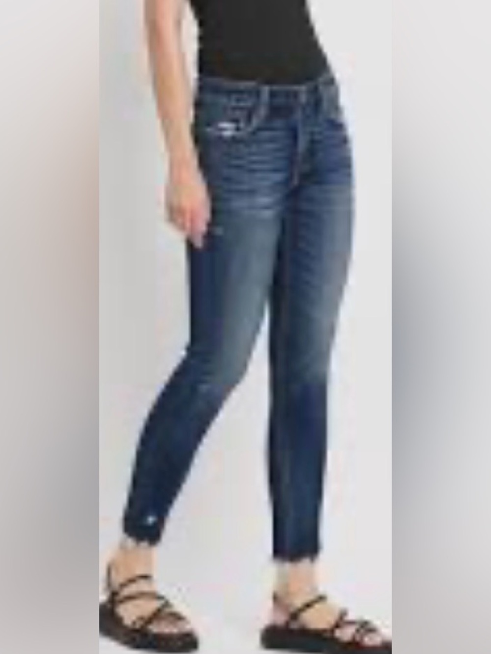 Flying Monkey Women's Straight Leg Jeans in Dark Blue Wash